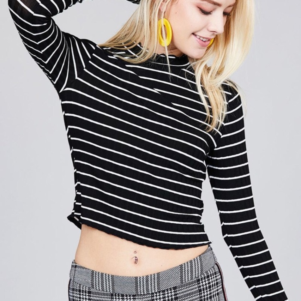 Black and White Striped Top